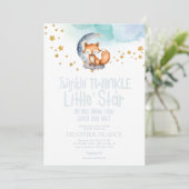 Little Star Woodland Fox Baby shower Kaart (Staand voorkant)