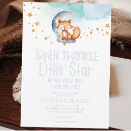Little Star Woodland Fox Baby shower Kaart