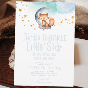 Little Star Woodland Fox Baby shower Kaart
