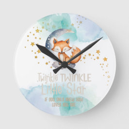 Little Star Woodland Fox Nursery Ronde Klok
