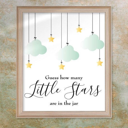Little Stars Baby Shower Game Sign Poster