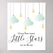 Little Stars Baby Shower Game Sign Poster (Voorkant)