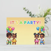 Little Stars Eerste Verjaardag Bash Kaart (Staand voorkant)