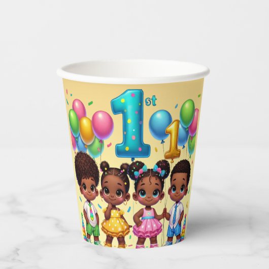 Little Stars First Birthday Bash Papieren Bekers (Voorkant)
