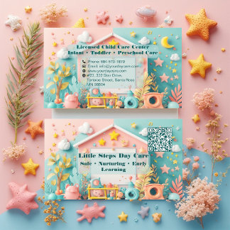 Little Steps Day Care Kleine Zakelijke QR-code  Visitekaartje