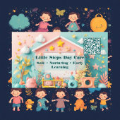 Little Steps Day Care Kleine Zakelijke QR-code Visitekaartje