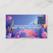 Little Steps Day Care QR Code Pastel Pink Violet Visitekaartje (Achterkant)