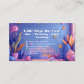 Little Steps Day Care QR Code Pastel Pink Violet Visitekaartje (Voorkant)