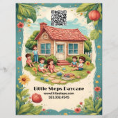 Little Steps Daycare Company Logo Modern Custom Flyer (Achterkant)