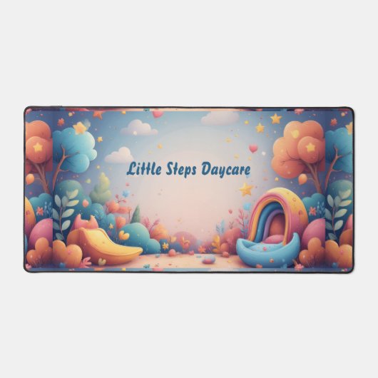 Little Steps Daycare Pastel Whimsical Personalized Bureaumat (Voorkant)