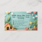 Little Steps Montessori Day Care QR Code Pastel Visitekaartje (Voorkant)
