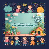 Little Steps Montessori Day Care QR Code Pastel Visitekaartje