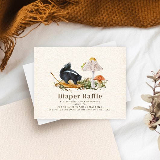 Little Stinker Skunk Baby shower Diaper Raffle Informatiekaartje