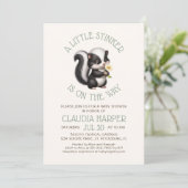 Little Stinker Skunk Baby shower Kaart (Staand voorkant)
