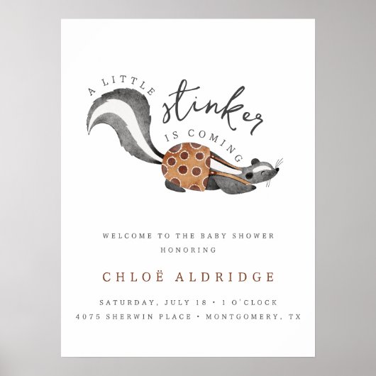 Little Stinker Woodland Animal Welcome Sign Poster (Voorkant)