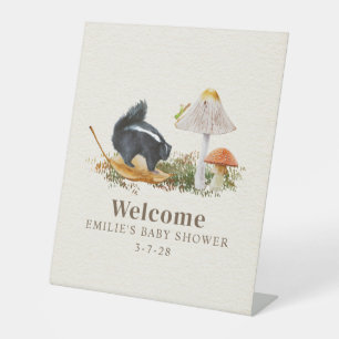 Little Stinker Woodland Skunk Boy Baby shower Reclamebord Met Voetstuk