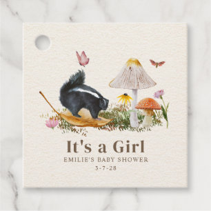 Little Stinker Woodland Skunk Girl Baby shower Bedankjes Labels
