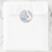 "Little Stork: It's a Boy!" Envelopzegel/Sticker Ronde Sticker (Tas)