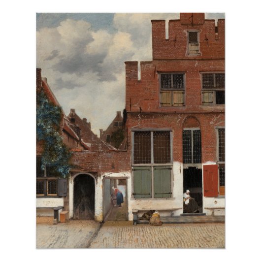 Little Street Johannes Vermeer Glossy Poster (Voorkant)
