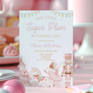 Little Sugar Plum Notenkraker 1e Verjaardagsfeestj Kaart