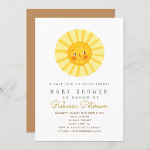 Little Sun Baby shower Invitation Kaart
