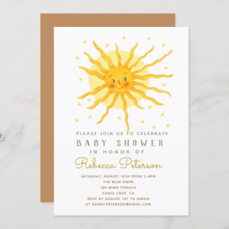 Little Sun Baby shower Invitation Kaart