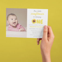 Little Sunflower 1st Birthday Invitation Kaart
