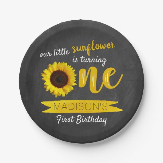 Little Sunflower 1st Birthday Paper Bord (Voorkant)