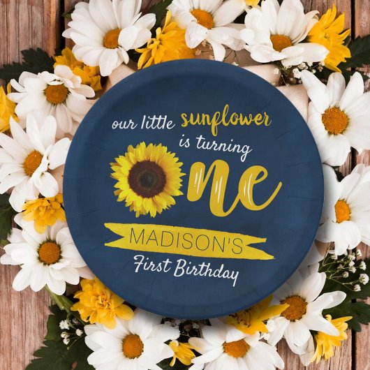 Little Sunflower 1st Birthday Paper Bord