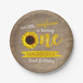 Little Sunflower 1st Birthday Paper Bord (Voorkant)
