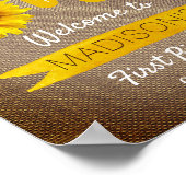 Little Sunflower 1st Birthday Welcome Sign Poster (Hoek)
