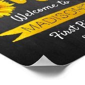 Little Sunflower 1st Birthday Welcome Sign Poster (Hoek)