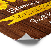 Little Sunflower 1st Birthday Welcome Sign Poster (Hoek)
