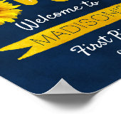 Little Sunflower 1st Birthday Welcome Sign Poster (Hoek)