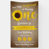 Little Sunflower 1st Birthday Welkom Spandoek (Verticaal)