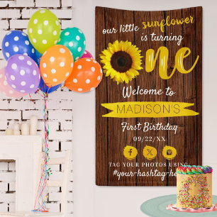 Little Sunflower 1st Birthday Welkom Spandoek