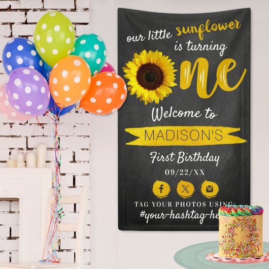 Little Sunflower 1st Birthday Welkom Spandoek