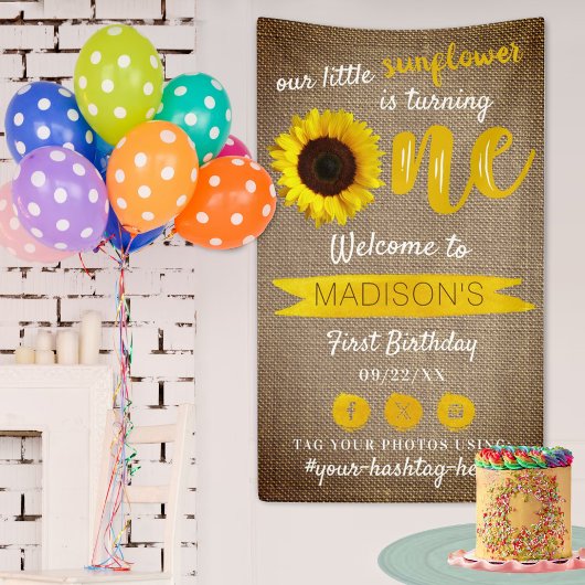 Little Sunflower 1st Birthday Welkom Spandoek