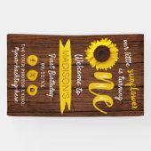 Little Sunflower 1st Birthday Welkom Spandoek (Horizontaal)
