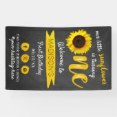 Little Sunflower 1st Birthday Welkom Spandoek (Horizontaal)