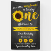 Little Sunflower 1st Birthday Welkom Spandoek (Verticaal)