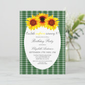 Little Sunflower Birthday Kaart (Staand voorkant)