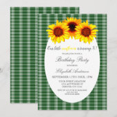 Little Sunflower Birthday Kaart (Voorkant / Achterkant)