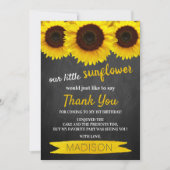 Little Sunflower Chalkboard Birthday Bedankkaart (Voorkant)