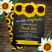 Little Sunflower Chalkboard Birthday Bedankkaart