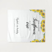 Little Sunflower First Birthday One Background Wandkleed (Voorkant (horizontaal))