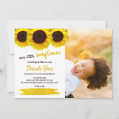Little Sunflower Foto Birthday - Hartelijk dank Bedankkaart (Voorkant)