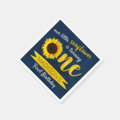 Little Sunflower Navy Blue 1st Birthday Servet (Hoek)