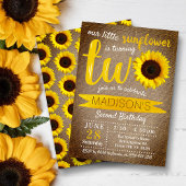 Little Sunflower Rustic Burlap 2e verjaardag Kaart