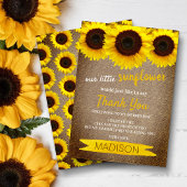 Little Sunflower Rustic Burlap Birthday Bedankkaart